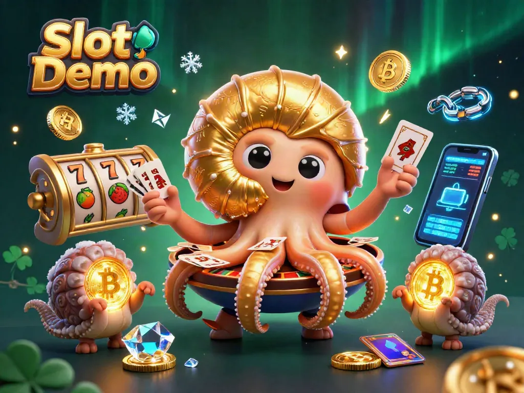 Play Slot Demo in an engaging 3D illustrated scene with unique casino elements and vibrant colors.