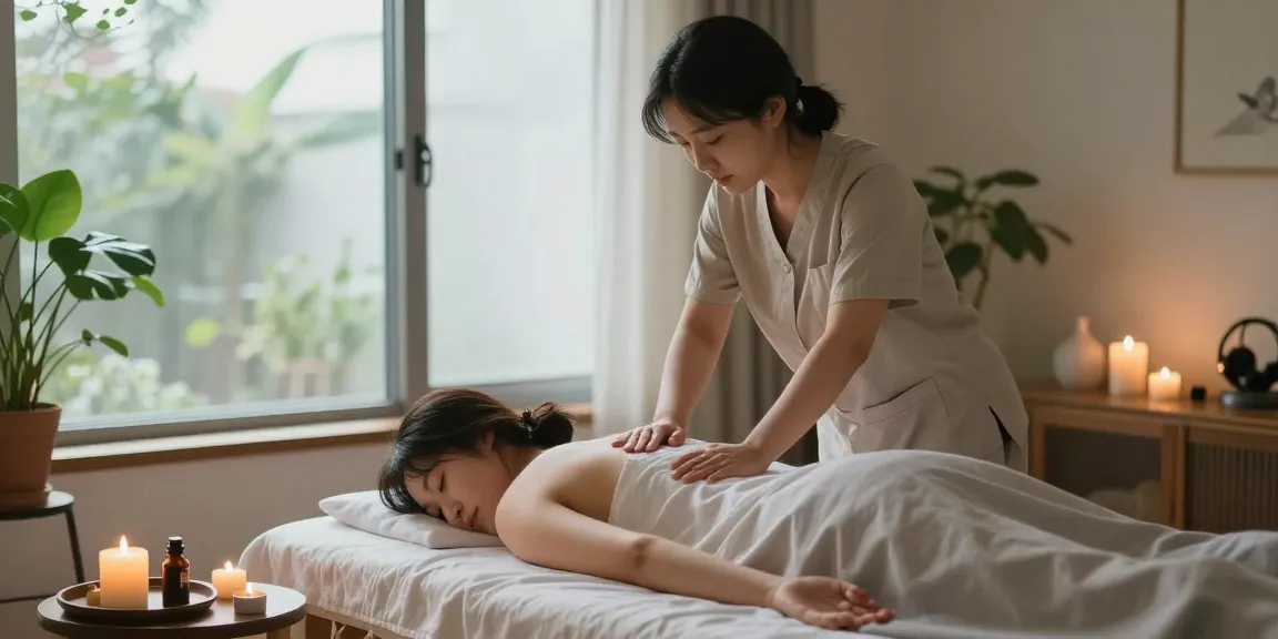 논현동출장마사지 session enhancing relaxation and wellness in a tranquil home setting.