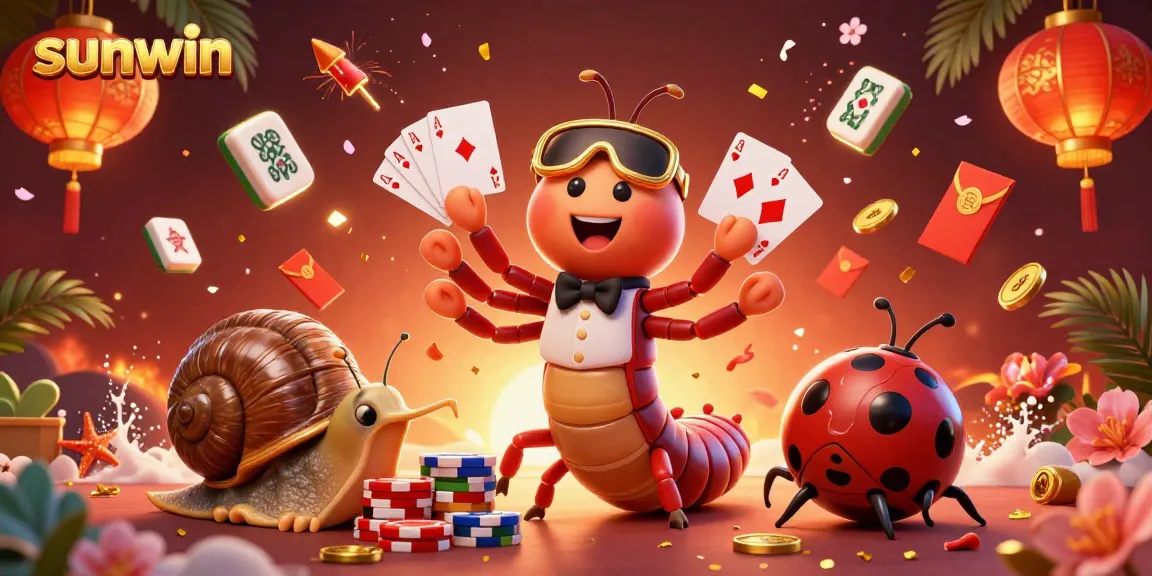 Experience thrilling action at sunwin with an exciting scene of a cartoon millipede dealer managing game elements.
