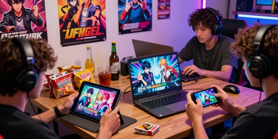 Players immersed in an ero game across devices, highlighting diverse adult gaming experiences.