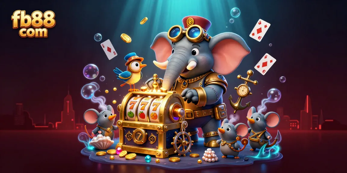 Spin the golden slot machine at fb88 com with colorful symbols and engaging steampunk characters.