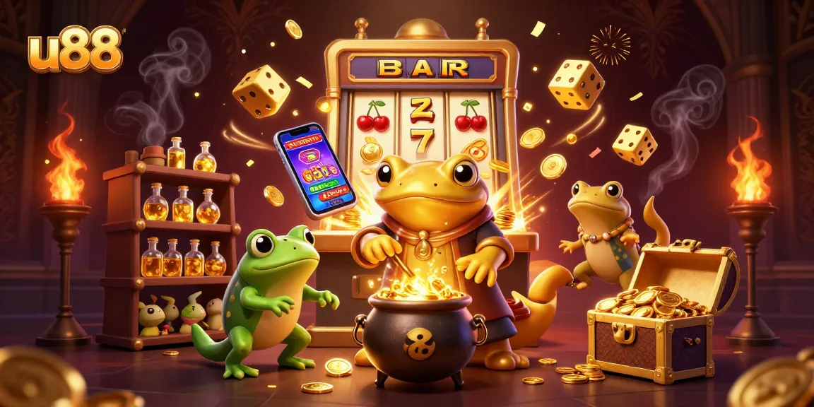 Spin for jackpots at u88’s lively 3D casino scene with dynamic lights and gold coins.