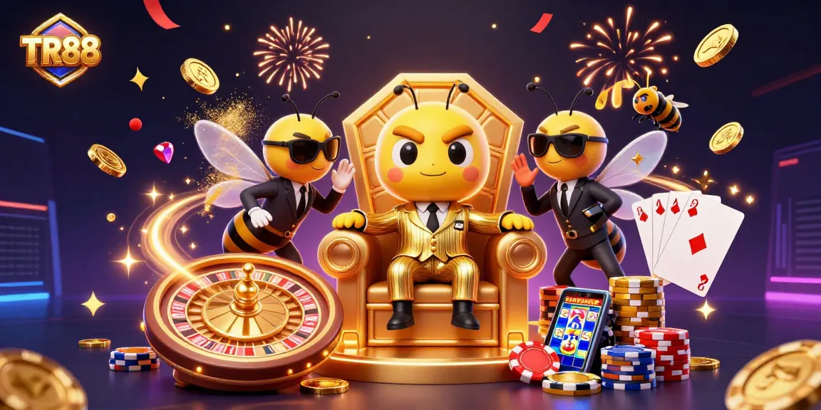 Experience TR88 excitement with a lively bumblebee mob boss and casino treasures.