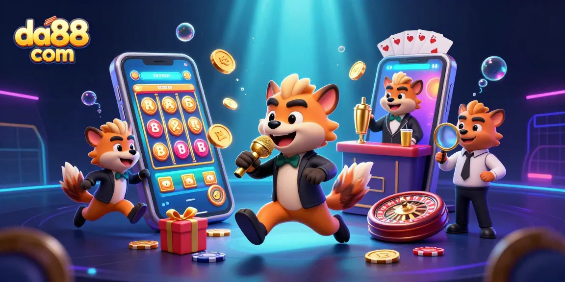 Experience exciting moments at da88 com with hyena characters in a vibrant casino scene.